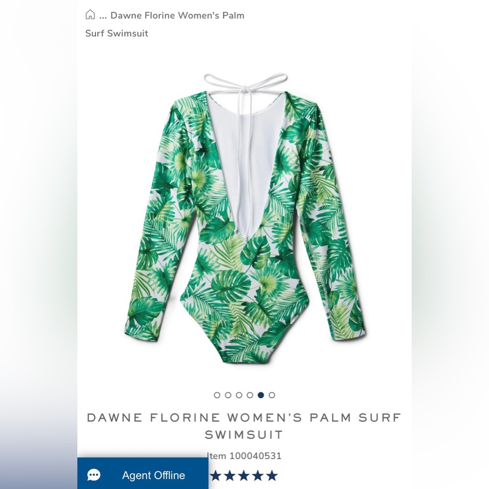 Janie and Jack Dawne Florine Palm Surf Swimsuit xs low-back palm gently loved - Picture 6 of 9